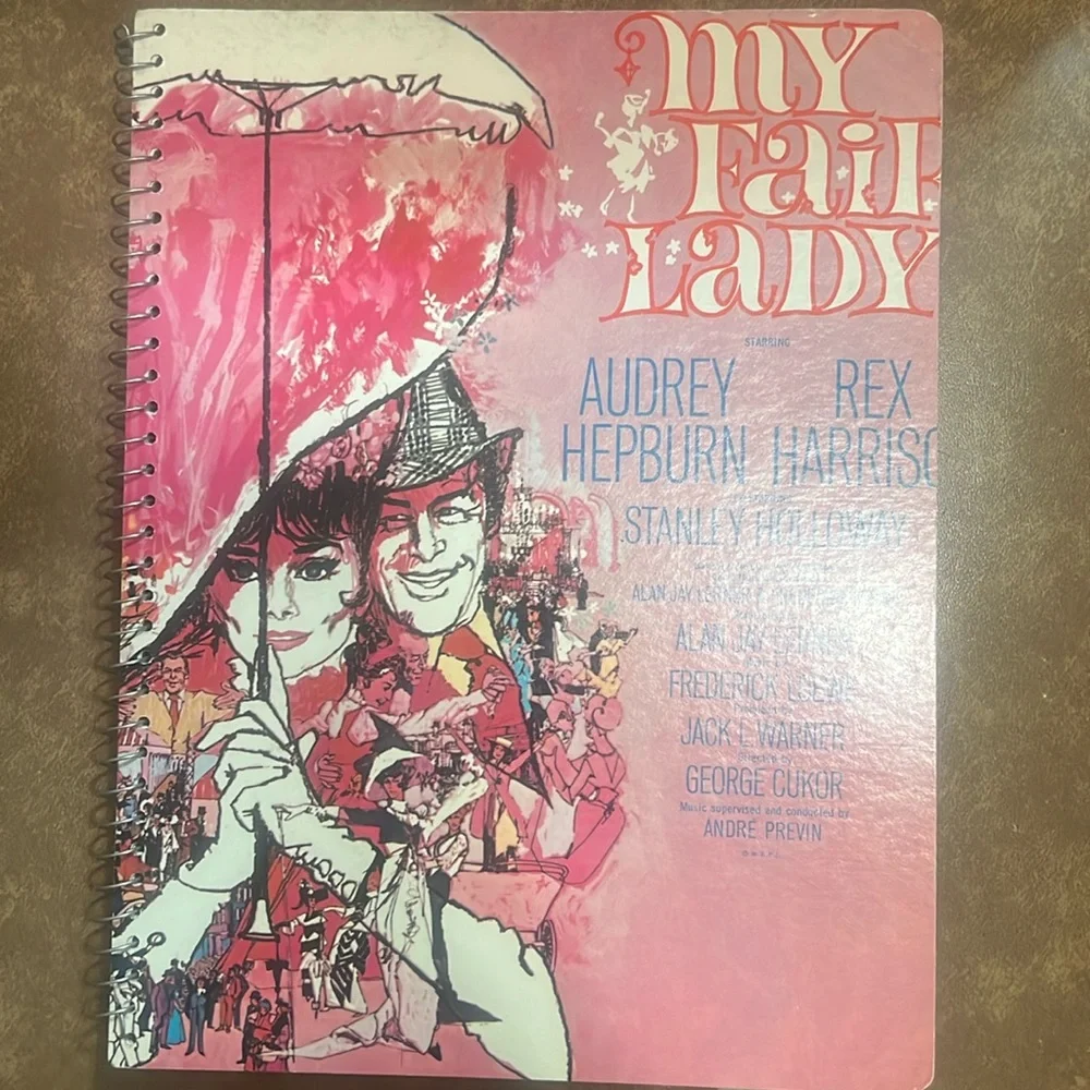 My Fair Lady handmade spiral notebook Audrey Hepburn Rex Harrison